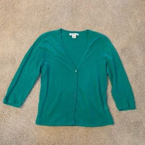 Dark Green Button Up Cardigan